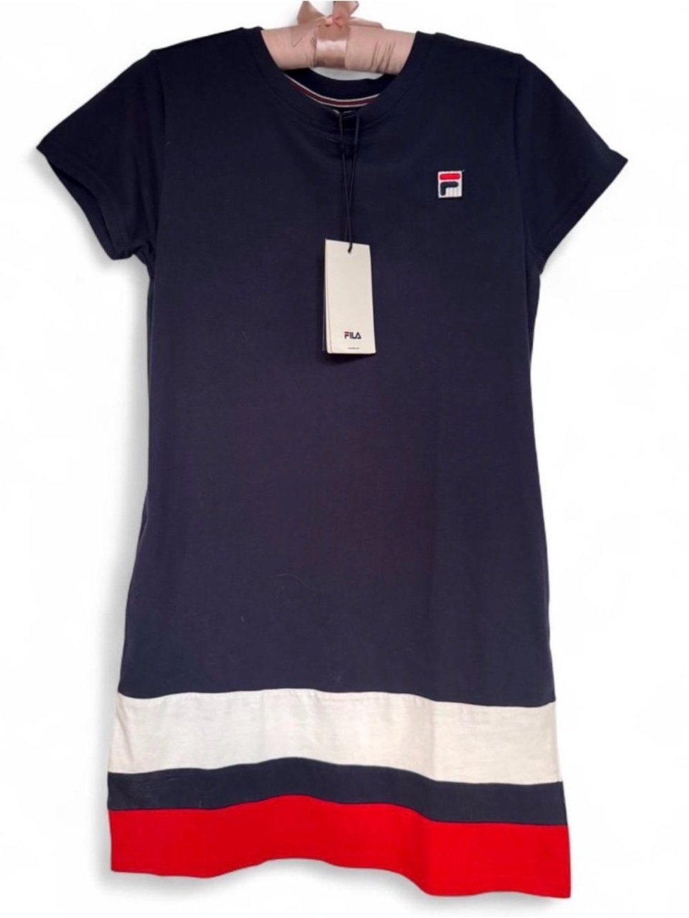 NWT Fila Kids Footlocker Exclusive Colorblocked Navy Striped T-shirt Dress